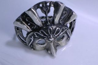 Solid Silver 800 Venetian Mask Miniature 10.  6gm photo