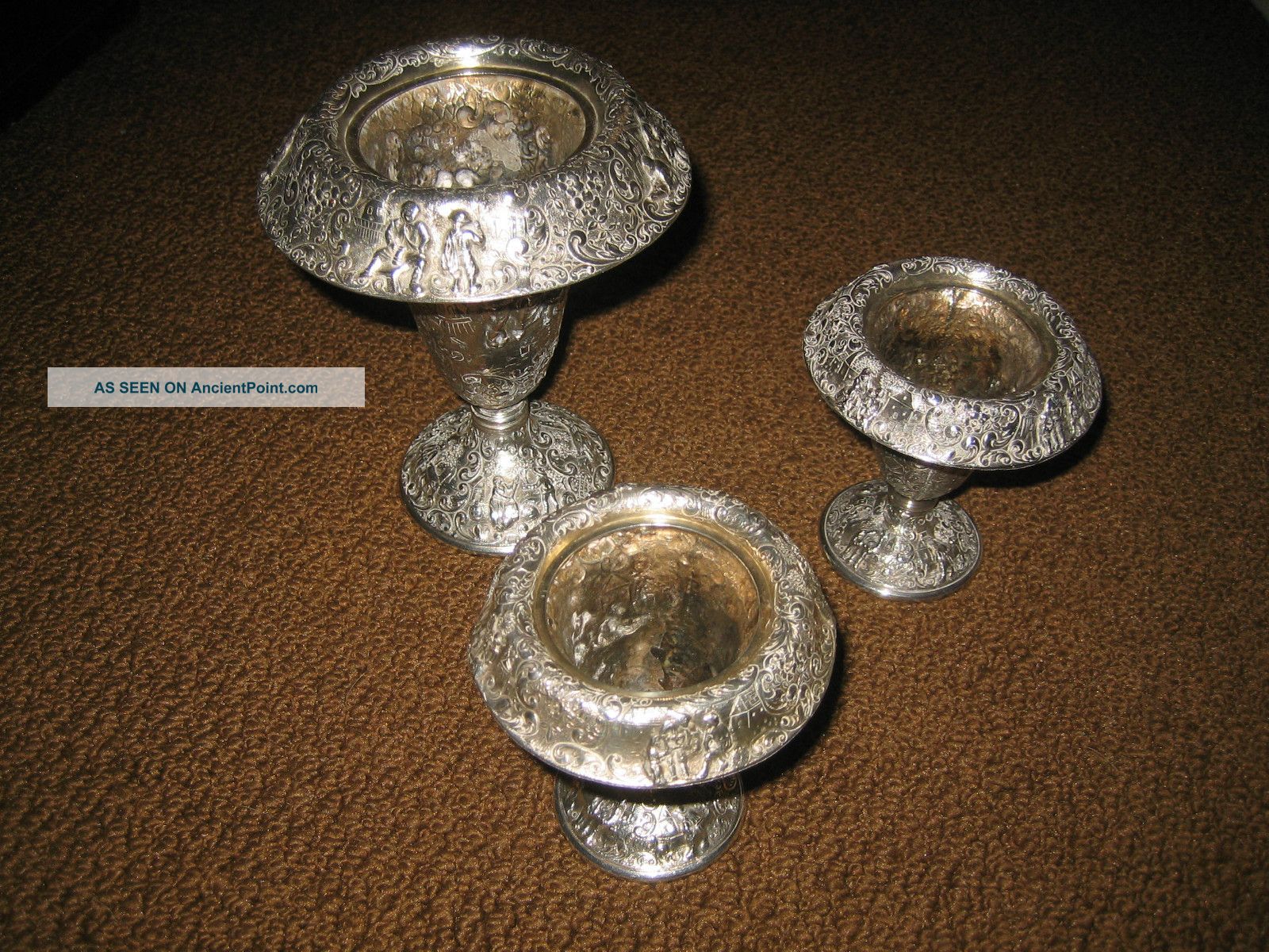 Antique Barbour Silverplate Dutch Repousse Vases 1892 - 1898 Other photo