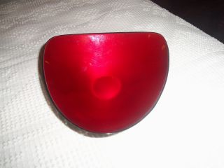 Red Mid Century Modern Reed & Barton Silver Plated Triangular Bowl L@@k photo