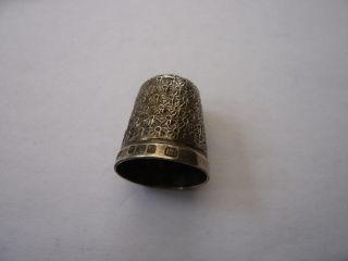 Old Antique Vintage Sterling Silver Sewing Thimble Hm Birmingham 1925 1920,  S photo