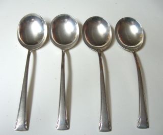4 Xl Gumbo Soup Spoons Serenity Solid Sterling 7 - 1/8 Inch International Silver photo