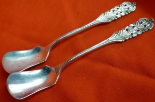 2 Vintage Peru Sterling Silver 925 Dessert / Tea Spoons,  43.  5 Grams,  5 - 1/4 