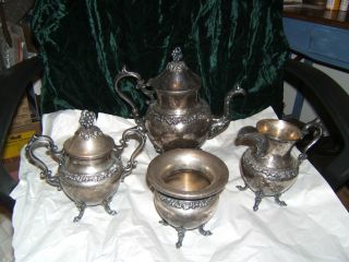 Elaborate Victorian Silver Plate Tea/coffee Set Grapevine Pattern Many Hallmarks photo