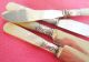 4 Antique Mother - Of - Pearl & Sterling Knives Gorgeous Silverware Victorian Mixed Lots photo 5