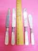 4 Antique Mother - Of - Pearl & Sterling Knives Gorgeous Silverware Victorian Mixed Lots photo 6