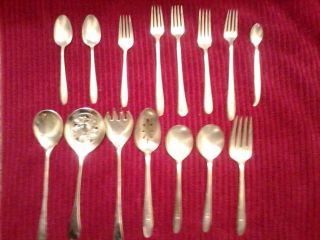 15 Mixed Vintage Serving Pieces - Leonard,  Silver Tulip Is photo
