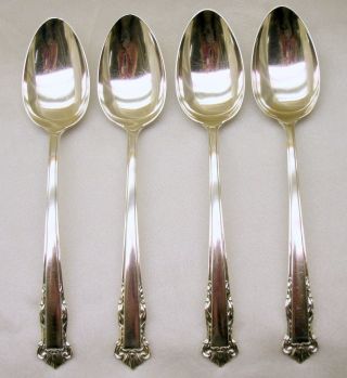 Lunt Sterling Silver English Shell 4 Teaspoons 1937 Nomonos Cond 100.  7g photo