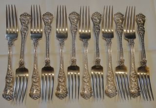 12 Sterling Sliver Tiffany Olympian Lunch Forks photo