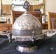 Antique Meriden B Quadruple Numbered Silver Plate Covered Serving Butter Dish Butter Dishes photo 1