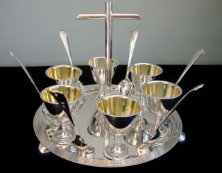 Deco Style Egg Cup Set - Silver Plated photo