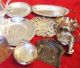 10 Pc Silver & Copper Lot Vintage & Antique Trivet - Basket - Crumb Pans & More Mixed Lots photo 6