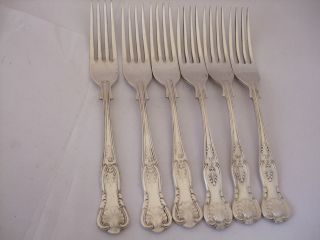 Vintage Silver Plate 6 Dessert Forks Kings Pattern Double Struck Epns A1 photo