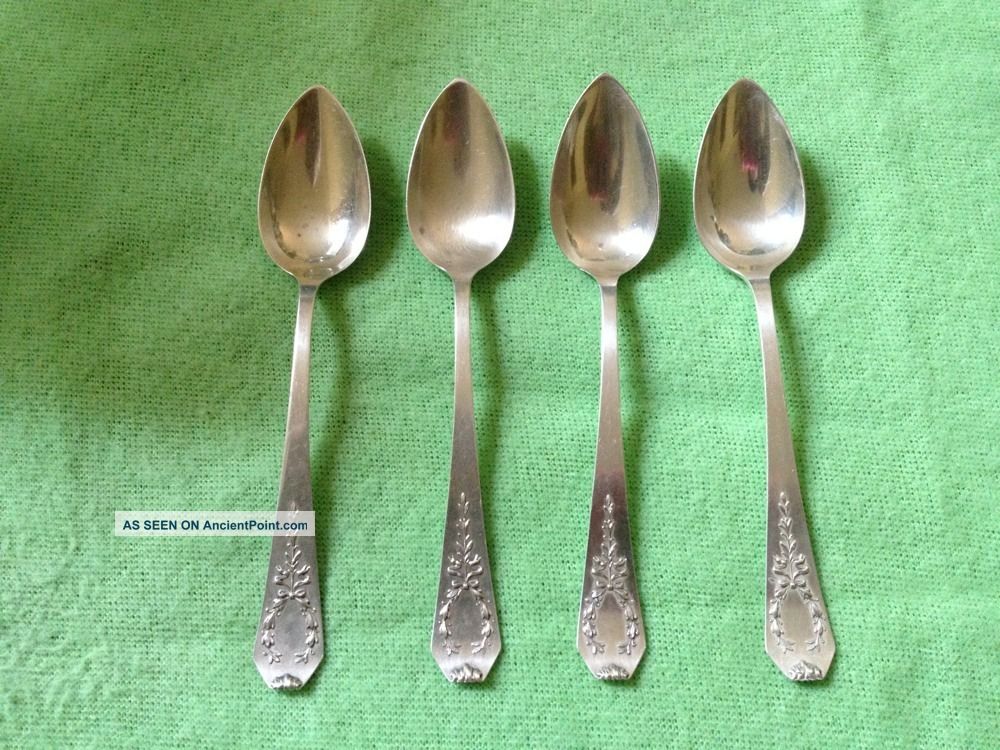Sterling Silver - Four Tea Spoon 1909 Printed Sterling Edith 5 1/2 ' Gorham, Whiting photo