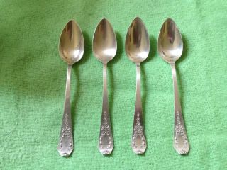 Sterling Silver - Four Tea Spoon 1909 Printed Sterling Edith 5 1/2 ' photo