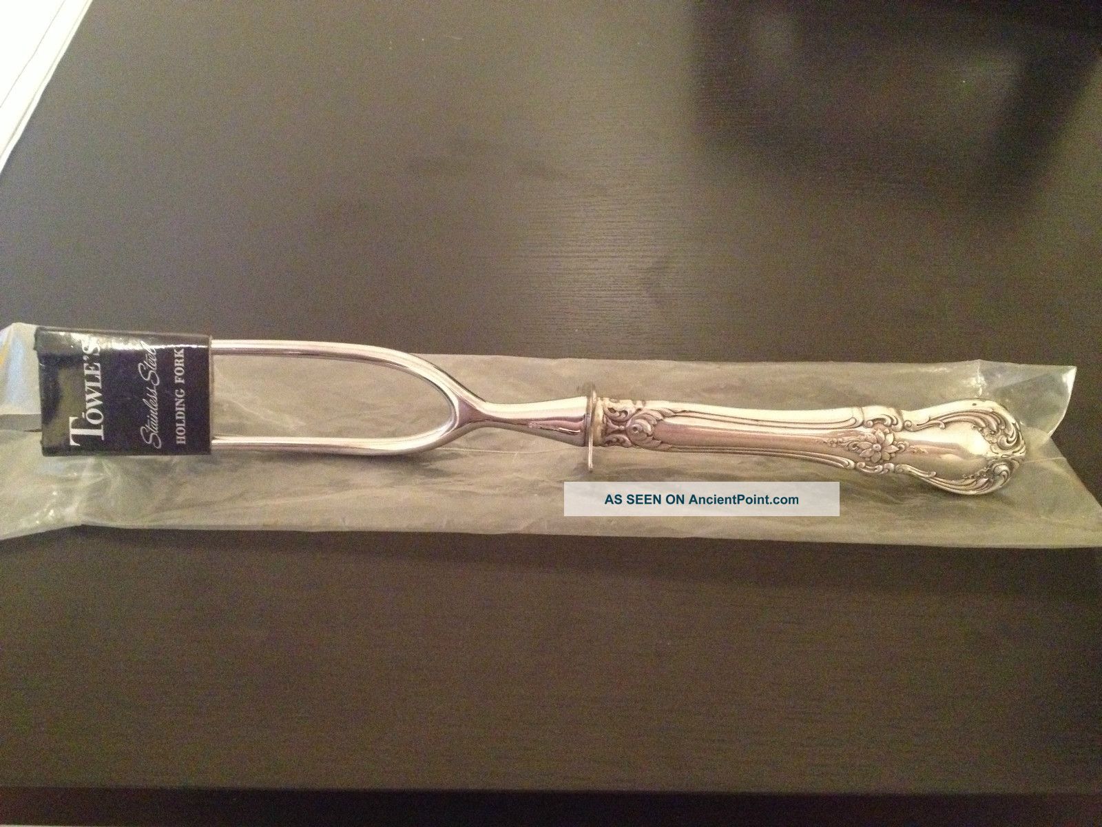 Nwt Towle Sterling Holding / Serving Fork With Stainless Steel Towle photo