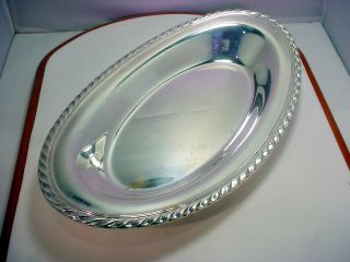 Wm.  Rogers Silver Plated Serving Dish 4119 With Scrolled Edge photo