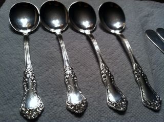 4 Simeon L.  And George H.  Rogers Company Lakewood Pattern Spoons 1901 photo