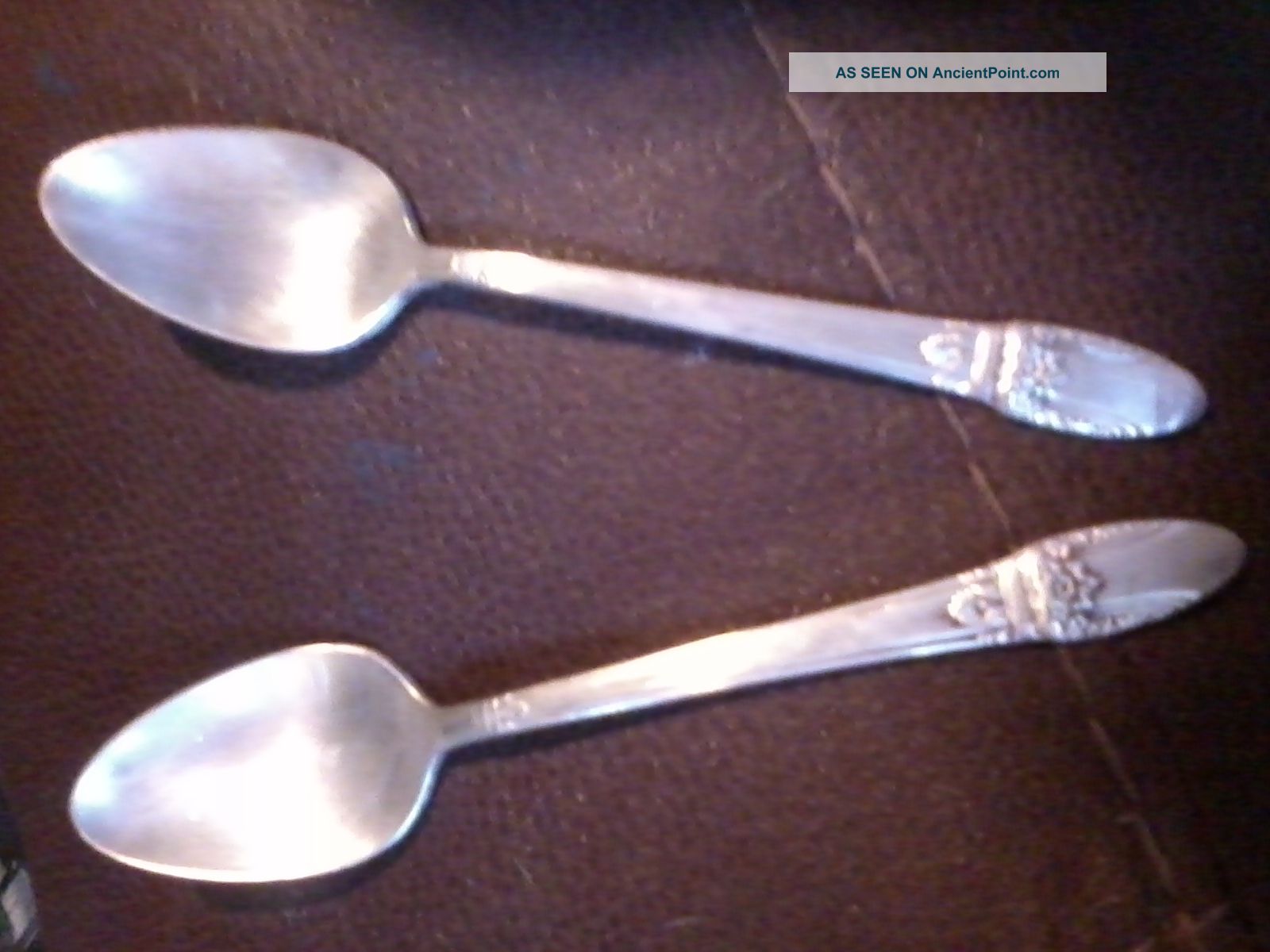 Set Of 2 Silverplated Floral Design Teaspoons By 1847 Rogers Bros International/1847 Rogers photo