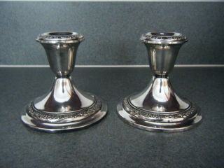 2 Candle Holder ' S Decorative Collectible Christmas Gift Gorham Sterling Weighted photo