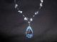 Large Swarovski Pear Shape Teardrop Crystal Pendant Necklace W Moonstone Nuggets Other photo 4