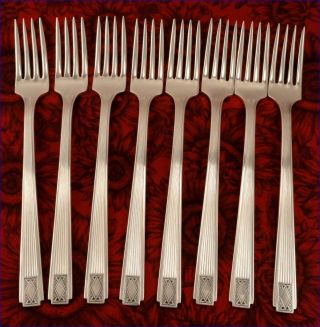 8 Noblesse Grille Style Dinner Forks Vintage 1930 Silver Plate Oneida Community photo