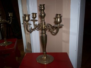 Brass Candelebra Holds 5 Candles It Is 13 1/2 Inches Tall photo