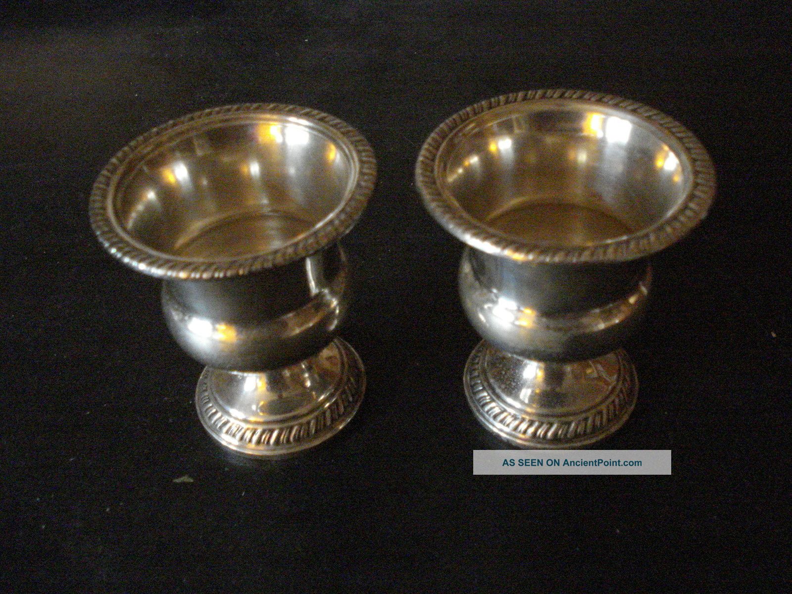 Pair Of Antique Sterling Cigarette Holder Cups Cigarette & Vesta Cases photo