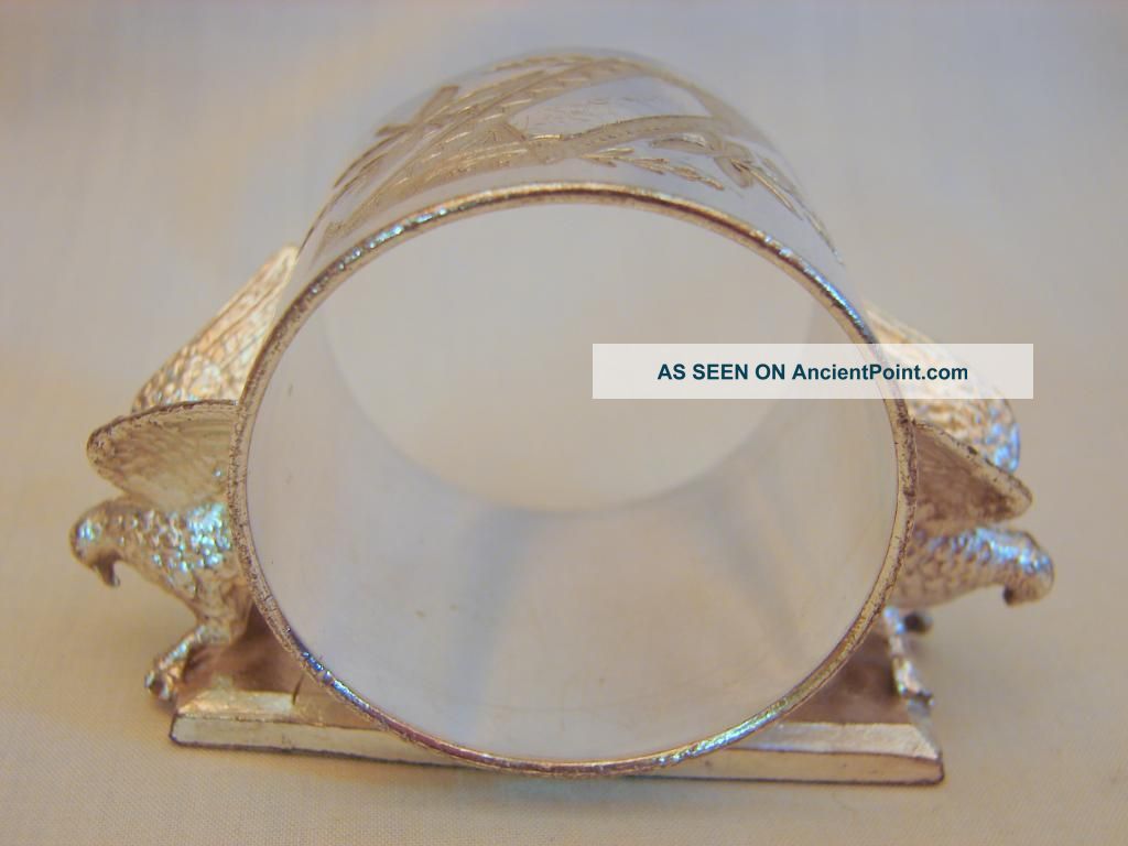 Old Rogers Smith & Co.  Quad Plate Bird On Perch Figural Napkin Ring,  Excellent Napkin Rings & Clips photo