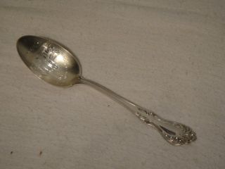 Vintage Sterling Silver Teaspoon With Ft.  Wayne Indiana Church Etching In Bowl photo