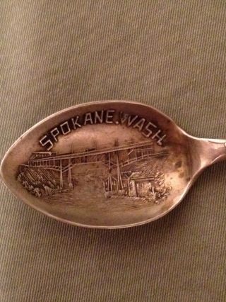 Spokane Washington Bridge Sterling Silver Souvenir Spoon Paye & Baker No Mono photo