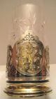 Old Russian Sterling Silver Gilded Niello Tea Cup Holder With Crystal Glass Russia photo 2