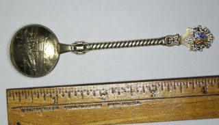 Ca.  1891 Swedish Sterling Silver & Enamel Stockholm Palace Slott Souvenir Spoon photo