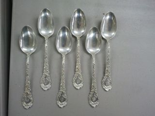 6 Sterling Silver Tea Spoons Marked R L Z? Maker ' S Mark Over 94 Grams Monograms photo