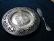 Vintage Oneida Caviar/pate Dish,  Glass Insert And Knife Butter Dishes photo 1