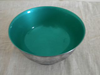 Reed & Barton 1120 Green Enamel Lined Silverplated Bowl photo