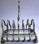 Antique Gothic Influence Silverplate Toast Rack Bun Feet Other photo 2