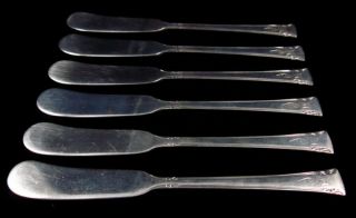 Vintage Sterling International Serenity Flat Handle Butter Spreaders (6) (a) photo