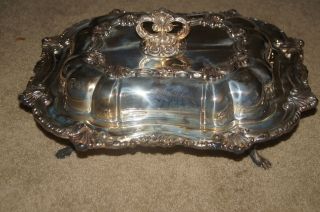 Silver Plated Copper Serving Dish.  Probably 50+ Years Old. photo