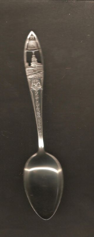 Philadelphia Sterling Silver Souvenir Spoon With Crest,  Indepence Hall & Bell, photo