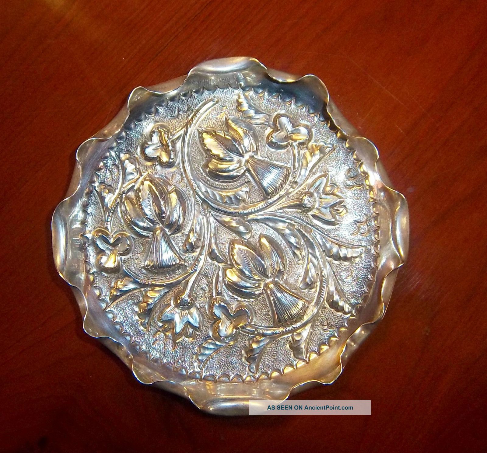 Stokes And Ireland Solid Silver Birmingham Silver Dish / Coaster 1889 Rare Other photo