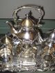 Vintage Silverplate Tea Set Tilting Teapot Coffee Pot,  Sugar,  Creamer,  Waste Tray Tea/Coffee Pots & Sets photo 6
