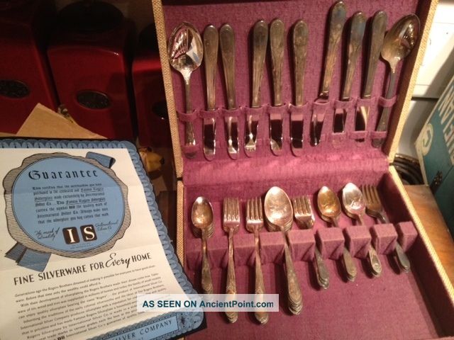 Wm Rogers International Silver (50 Piece Set) Mary Lou Devonshire Pattern Oneida/Wm. A. Rogers photo