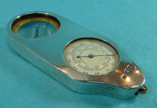Rare Sterling Silver Novelty Combined Compass & Map Distance Reader Measure 1917 photo