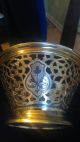 Vintage Russian Blackened Silver 875 / Gold Gilded Pierced Candy Bowl Russia photo 3