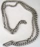 Antique Fob Chain Solid Silver Graduated Links Lion Mark On All Links34 1/2 In Other photo 3
