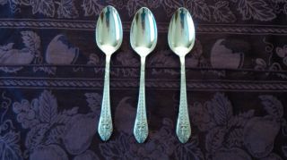 1847 Rogers Bros.  Marquise Is Silver Plated Serving Spoons 8 3/8 