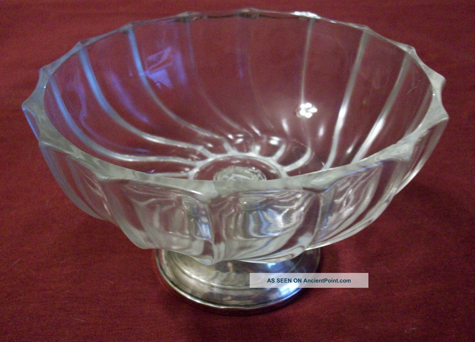 Sterling Silver 925 Weighted Duchin Base & Glass Compote Bowls photo