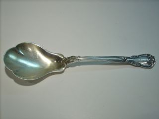 Gorham Chantilly Pattern Sterling Silver Salad Serving Spoon Gilt Bowl 8 7/8 In photo