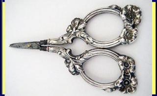 Antique Art Nouveau St Silver Nail Manicure Or Sewing Scissors (5079) photo