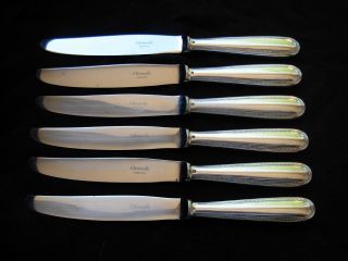 Christofle,  Perle Silverplate Dinner Knives Set Of Six. photo